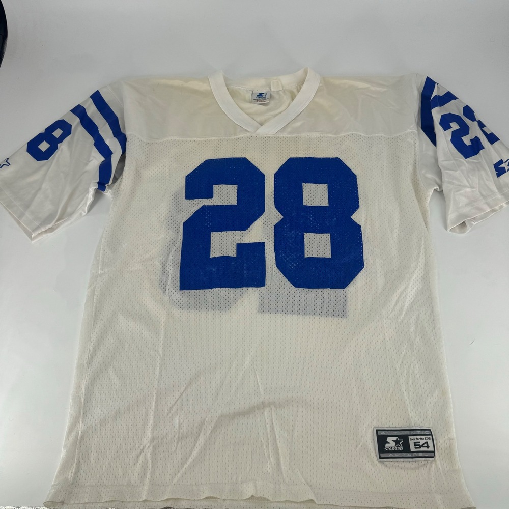 Vintage 1995 Starter Marshall Faulk Indianapolis Colts Jersey 28 White Mens XXL